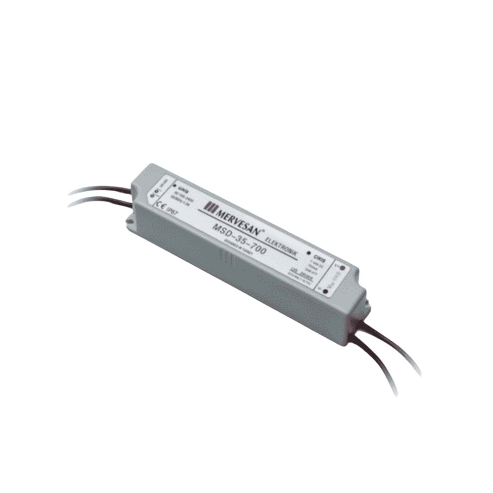 9-48V 700 mA. 35W LED Sürücü SMPS IP-67, Sabit Akım Led Driver MTD-35-700 Mervesan