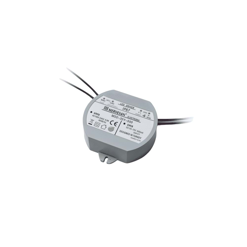30-70V 500 mA. 35W Dairesel LED Sürücü MSD-35Y-500 Mervesan