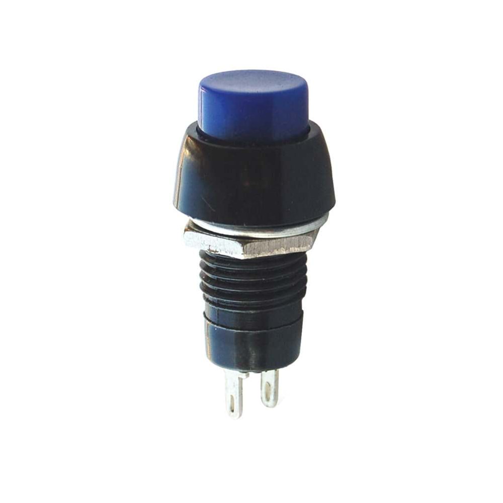 IC-190 Buton (Anahtar) Çap 10mm Plastik (Pbs20A) Kalıcı, Mavi Renk