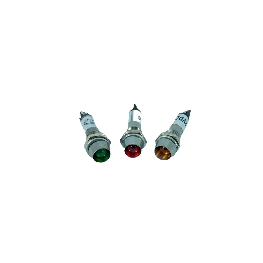 Sinyal Lambası 8mm Metal 24V Kırmızı Renk IC-225