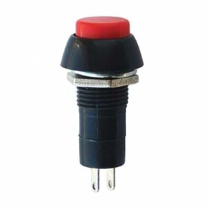 IC-190 Buton (Anahtar) Çap 10mm Plastik (Pbs20A) Kalıcı, Kırmızı Renk