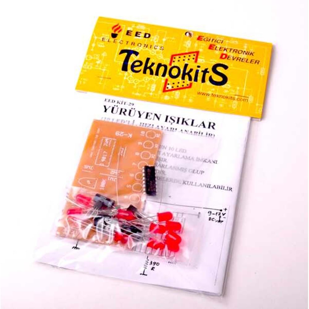 Yürüyen Işıklar Devresi Demonte - 10 Led li hızı ayarlanabilir