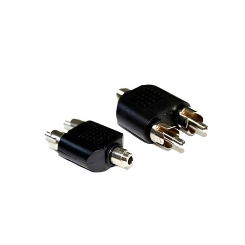 2 RCA Erkek 3.5mm Dişi Fiş