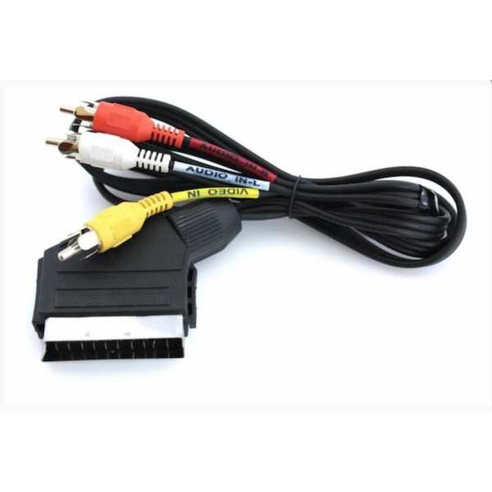 Scart - 3xRCA Ara Kablo 120cm, Kutulu