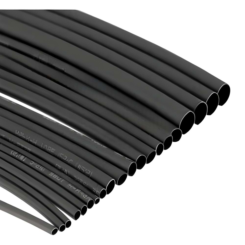 6.4mm Isı ile Daralan Makaron Siyah