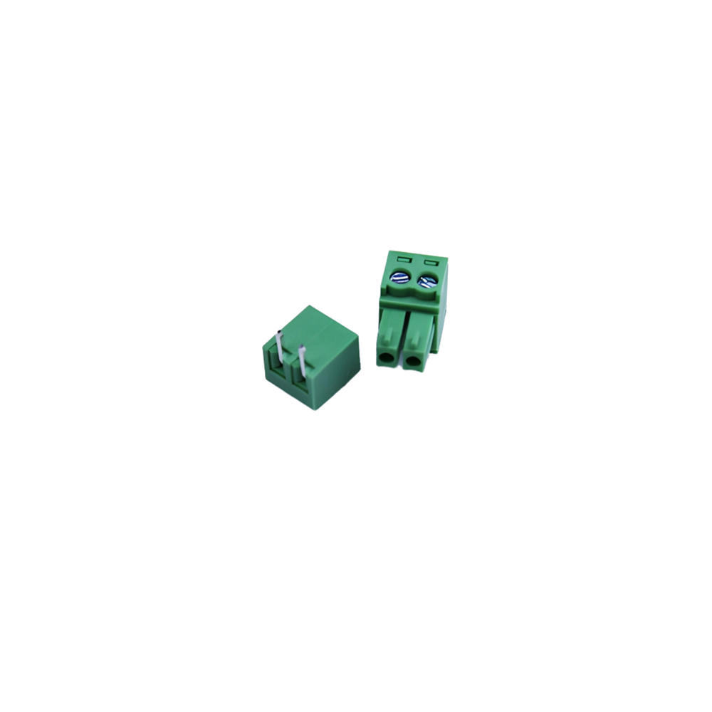2 Pin 3.81mm Geçmeli Yeşil Klemens 90 Derece