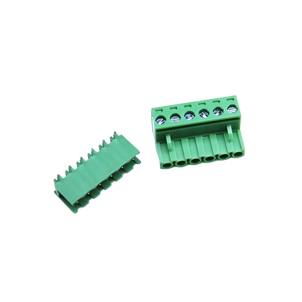 6 Pin 5.08mm Geçmeli Yeşil Klemens 90 Derece
