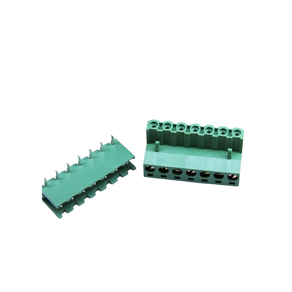 7 Pin 5.08mm Geçmeli Yeşil Klemens 90 Derece