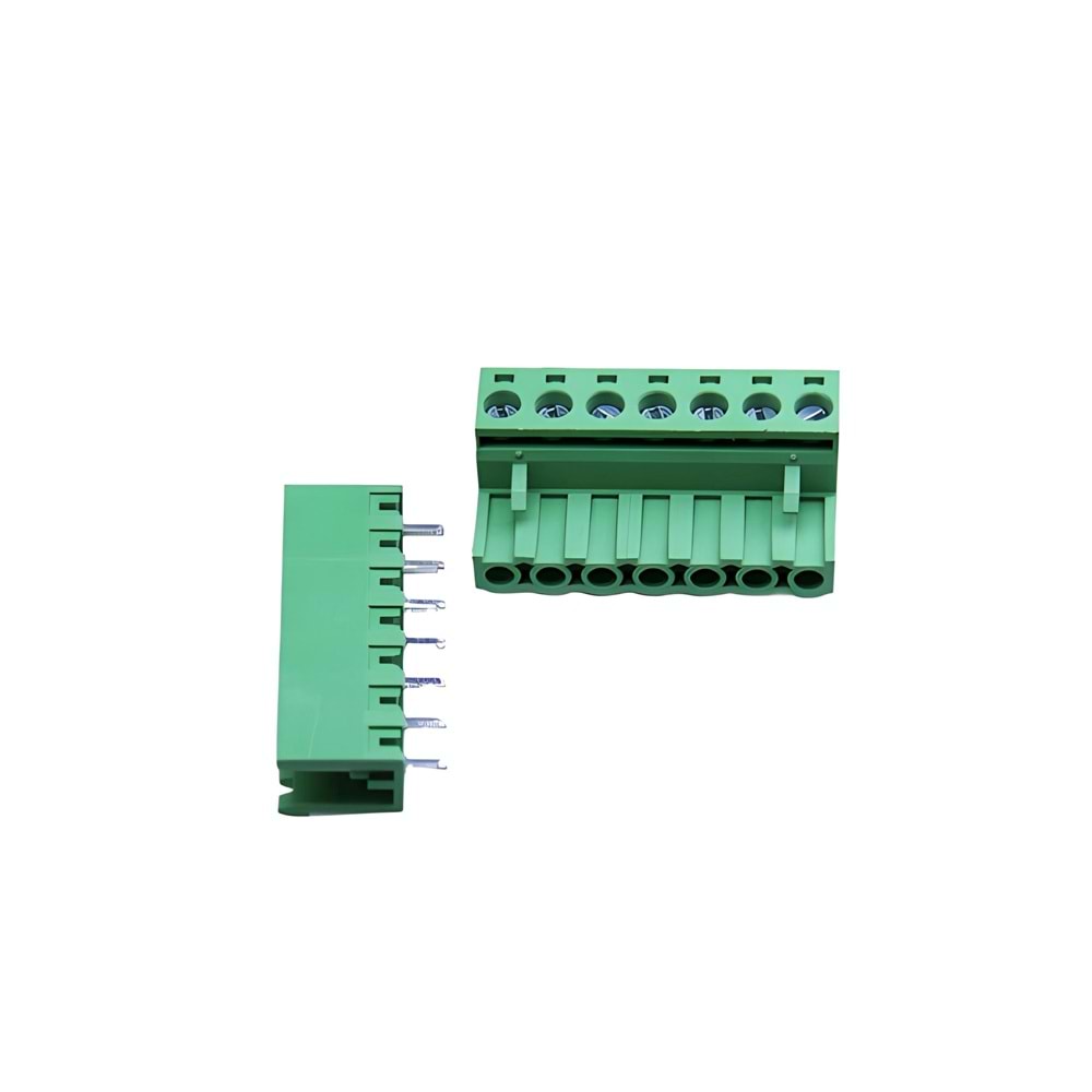 7 Pin 5.08mm Geçmeli Yeşil Klemens 180 Derece