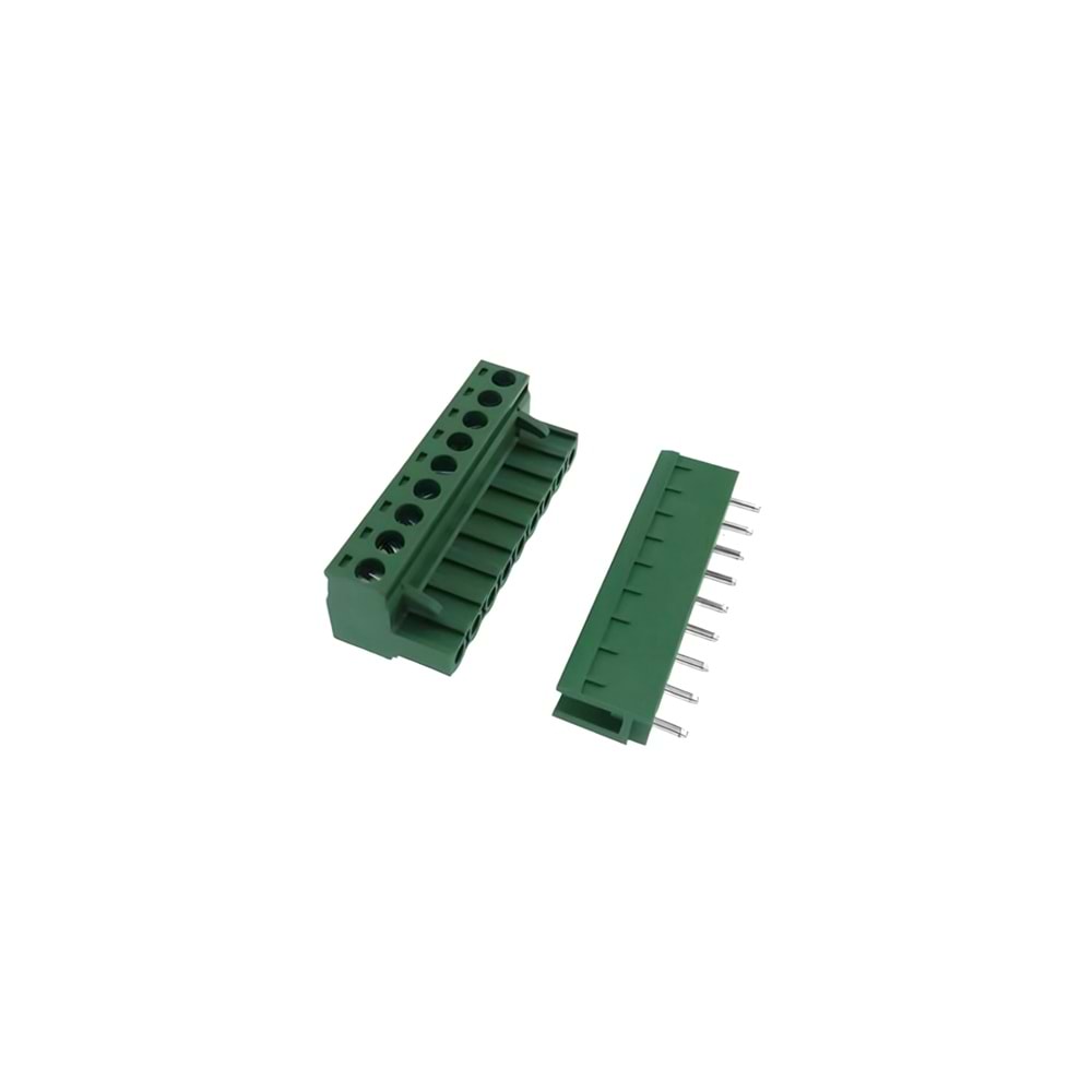 9 Pin 5.08mm Geçmeli Yeşil Klemens 180 Derece