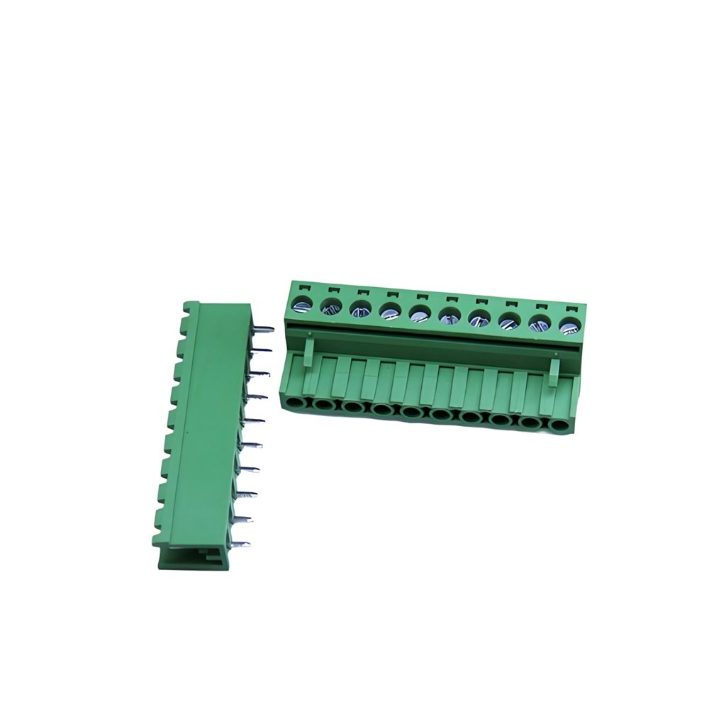 10 Pin 5.08mm Geçmeli Yeşil Klemens 180 Derece