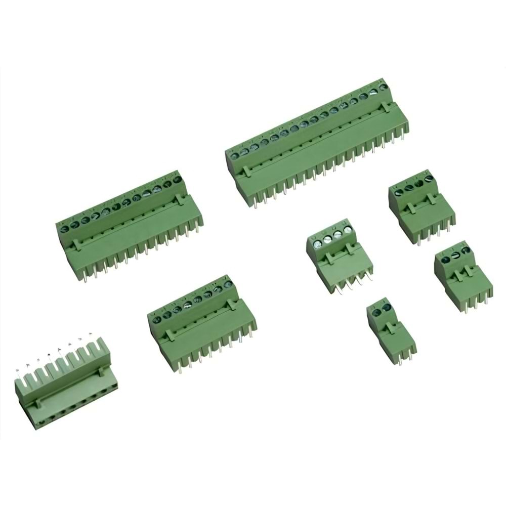 12 Pin 5.08mm Geçmeli Yeşil Klemens 180 Derece