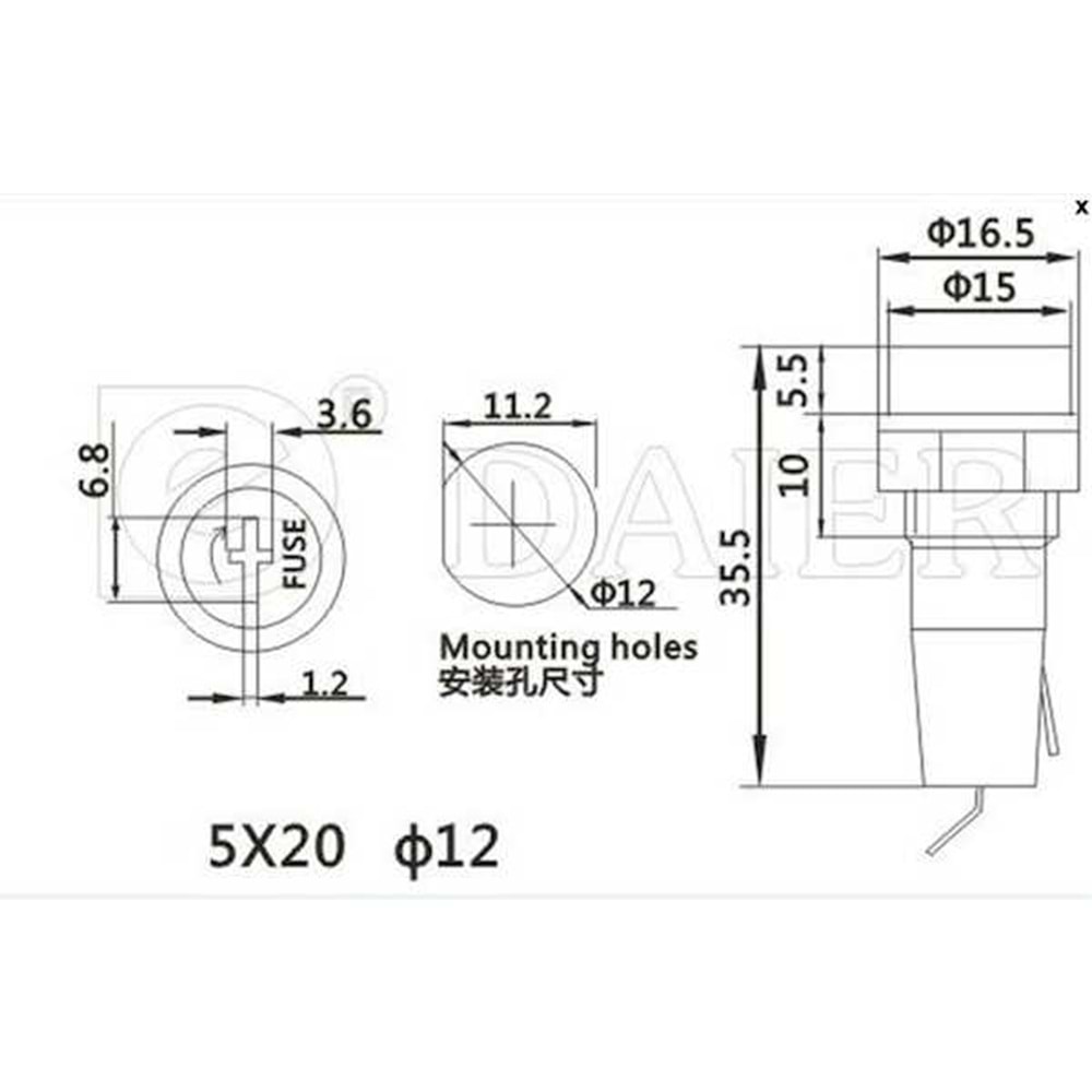 Sigorta 5x20mm Küçük Tornavida Uçlu
