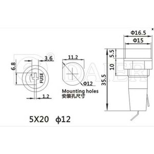 Sigorta 5x20mm Küçük Tornavida Uçlu