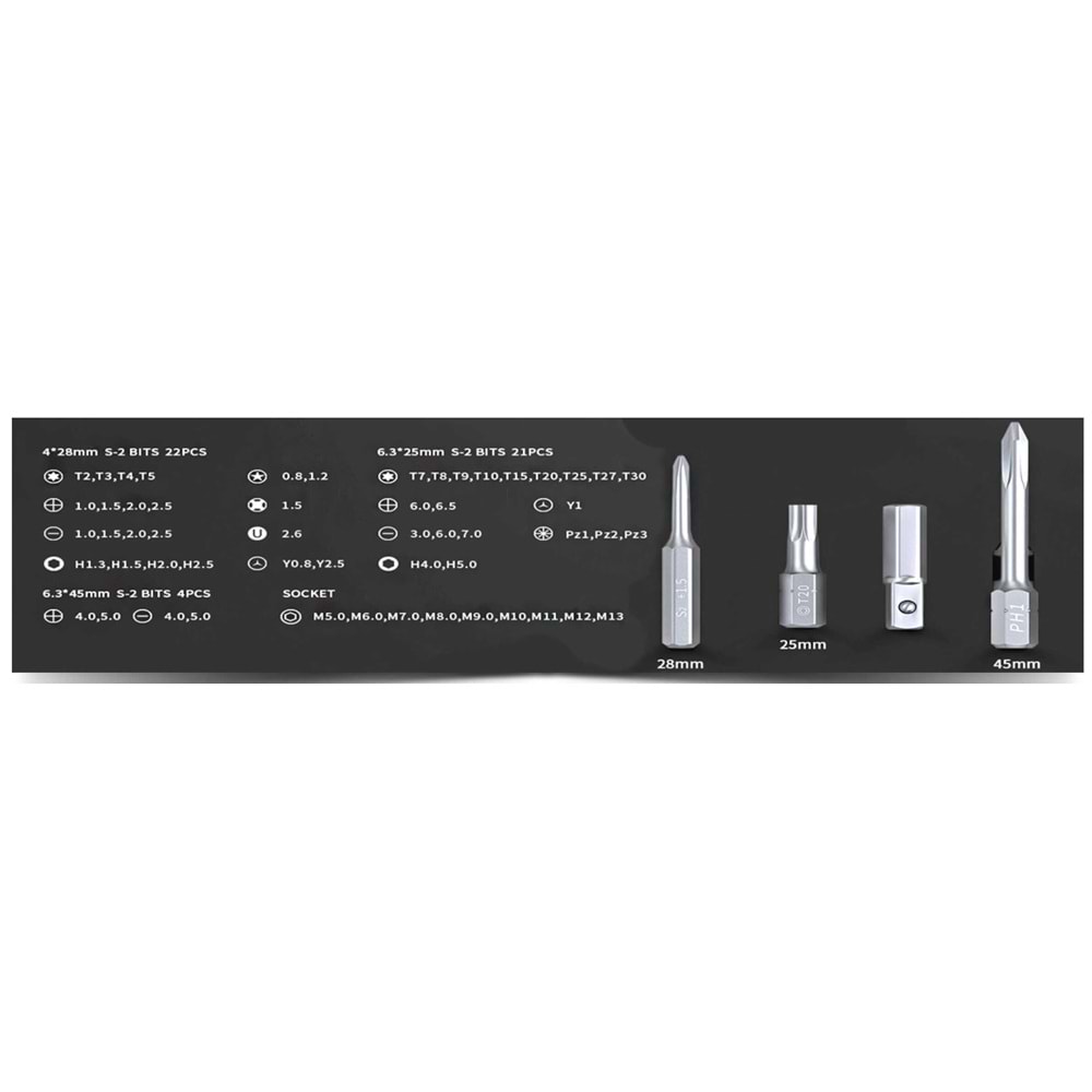 JM-6125 60+1 Parça Çok Amaçlı Tamir Seti, Bit Set Jakemy