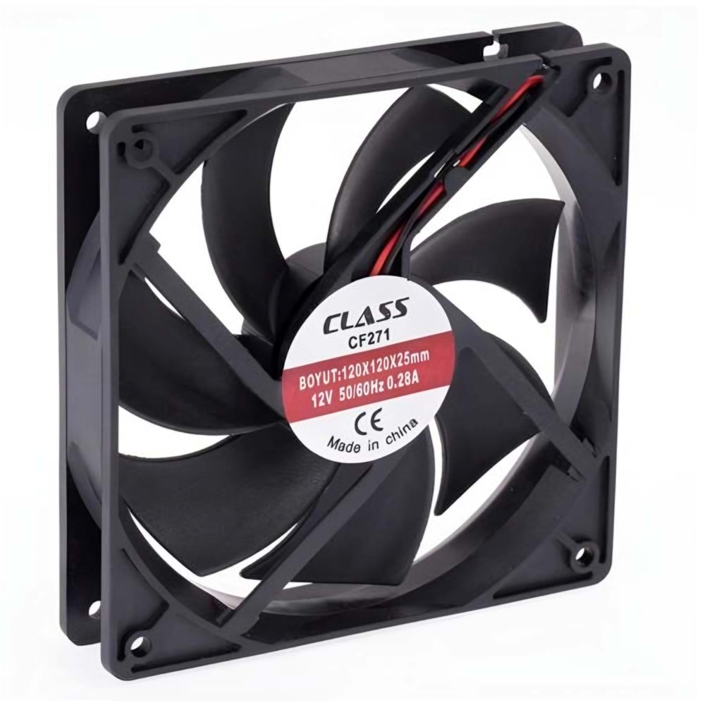 Fan 120X120X25 DC 12 Volt 2 Pin Class