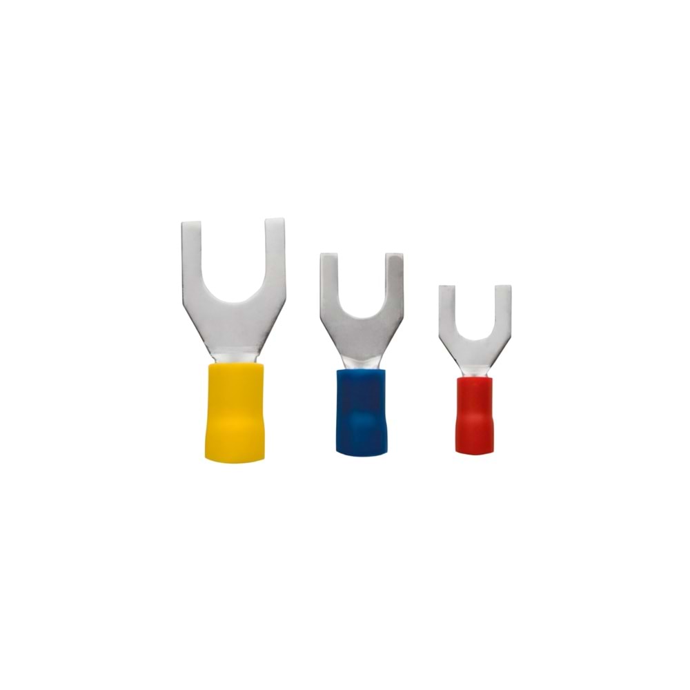 0.50-1.50mm2 Çatal Tip İzoleli Kablo Ucu M5 Kırmızı Renk