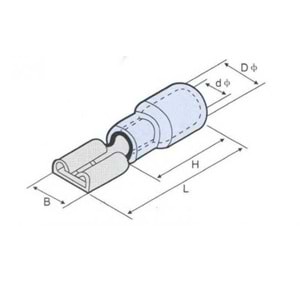 0.50-1.50mm2 Dişi Fatson Tip İzoleli Kablo Ucu 0.8X6,35mm Kırmızı