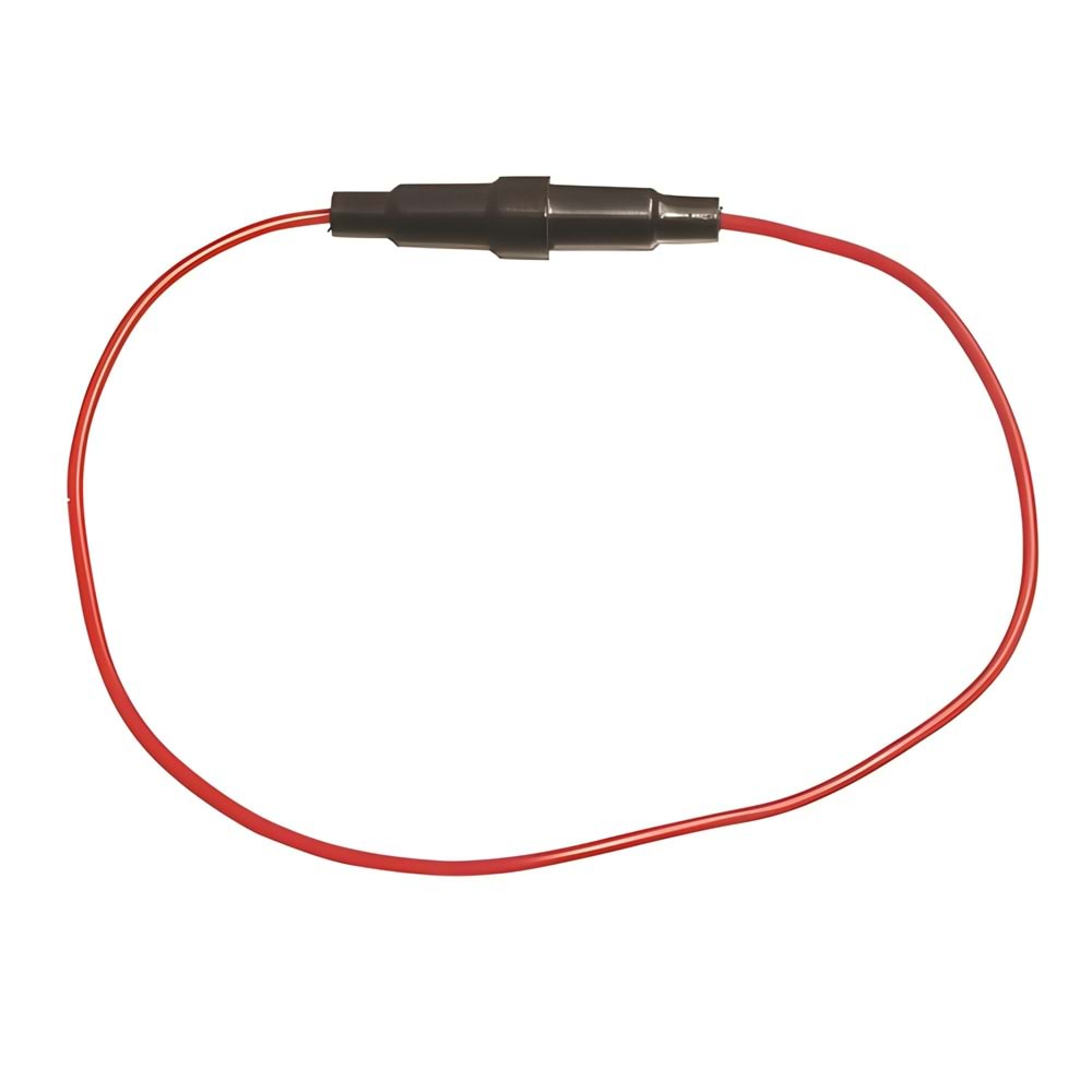Kablolu Cam Sigorta Yuvası 5X20mm, Oto Sigorta Kablolu Siyah Renk