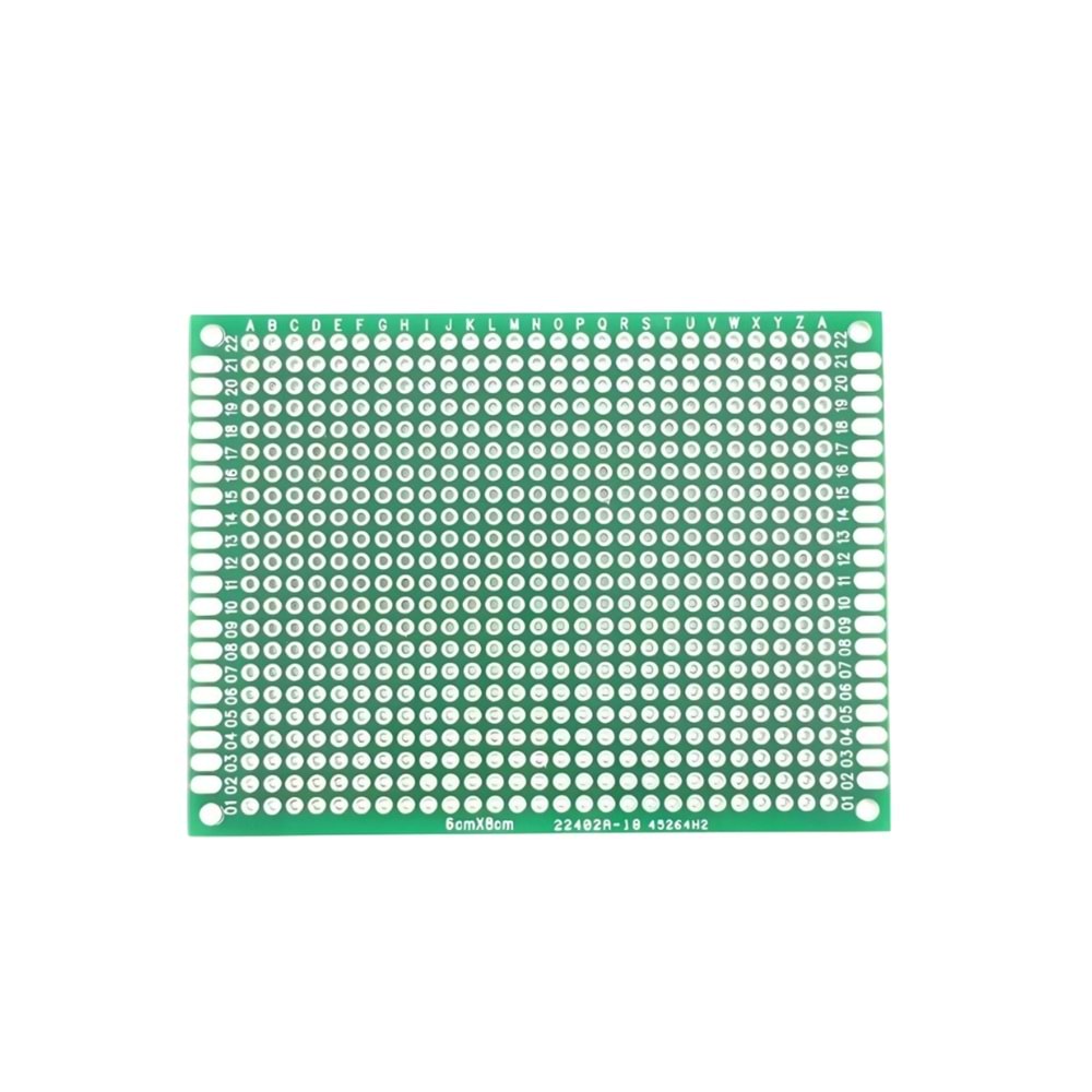 6X8 cm Çift Taraflı Delikli PCB Plaket, Pertinaks