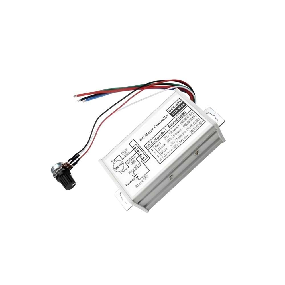 20A 9-60V DC Hız ve Yön Kontrollü Motor Sürücü