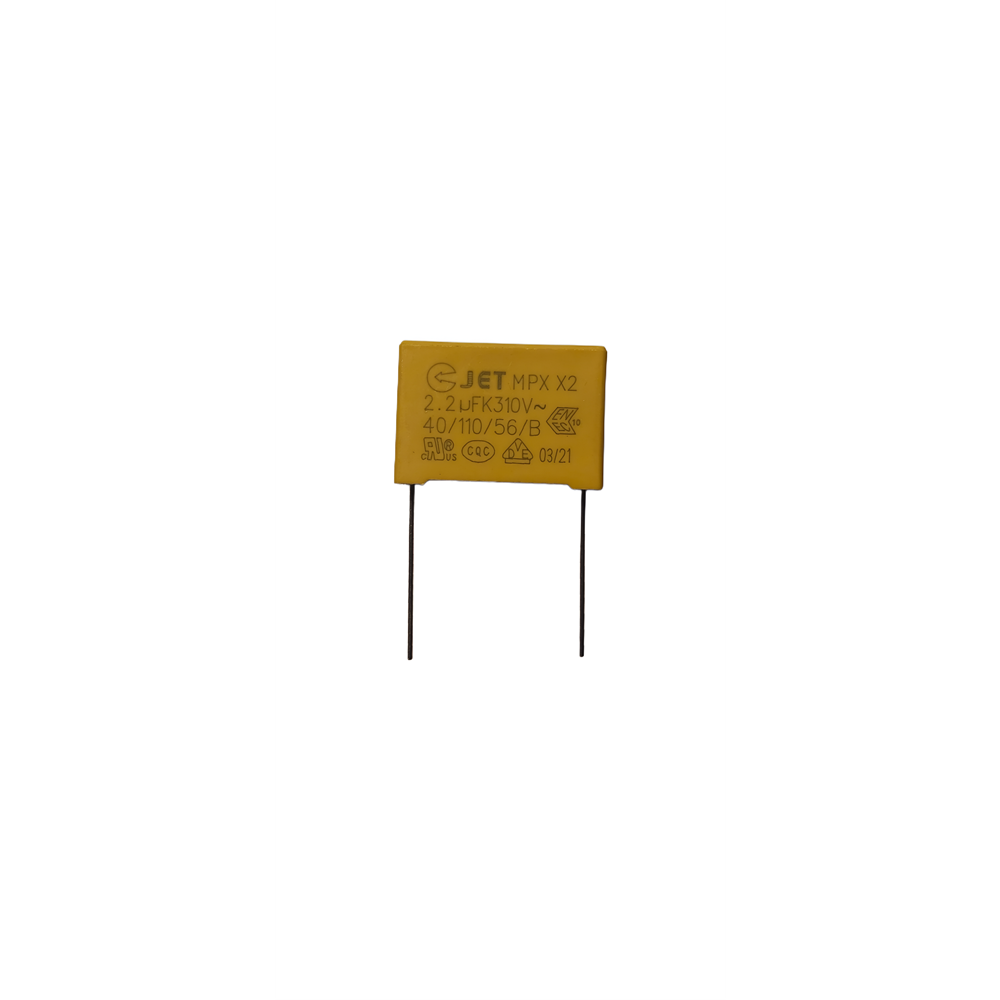 2.2uF 310V X2 AC Polyester Kondansatör, Kapasitör Kısa Bacak 13x30x21mm